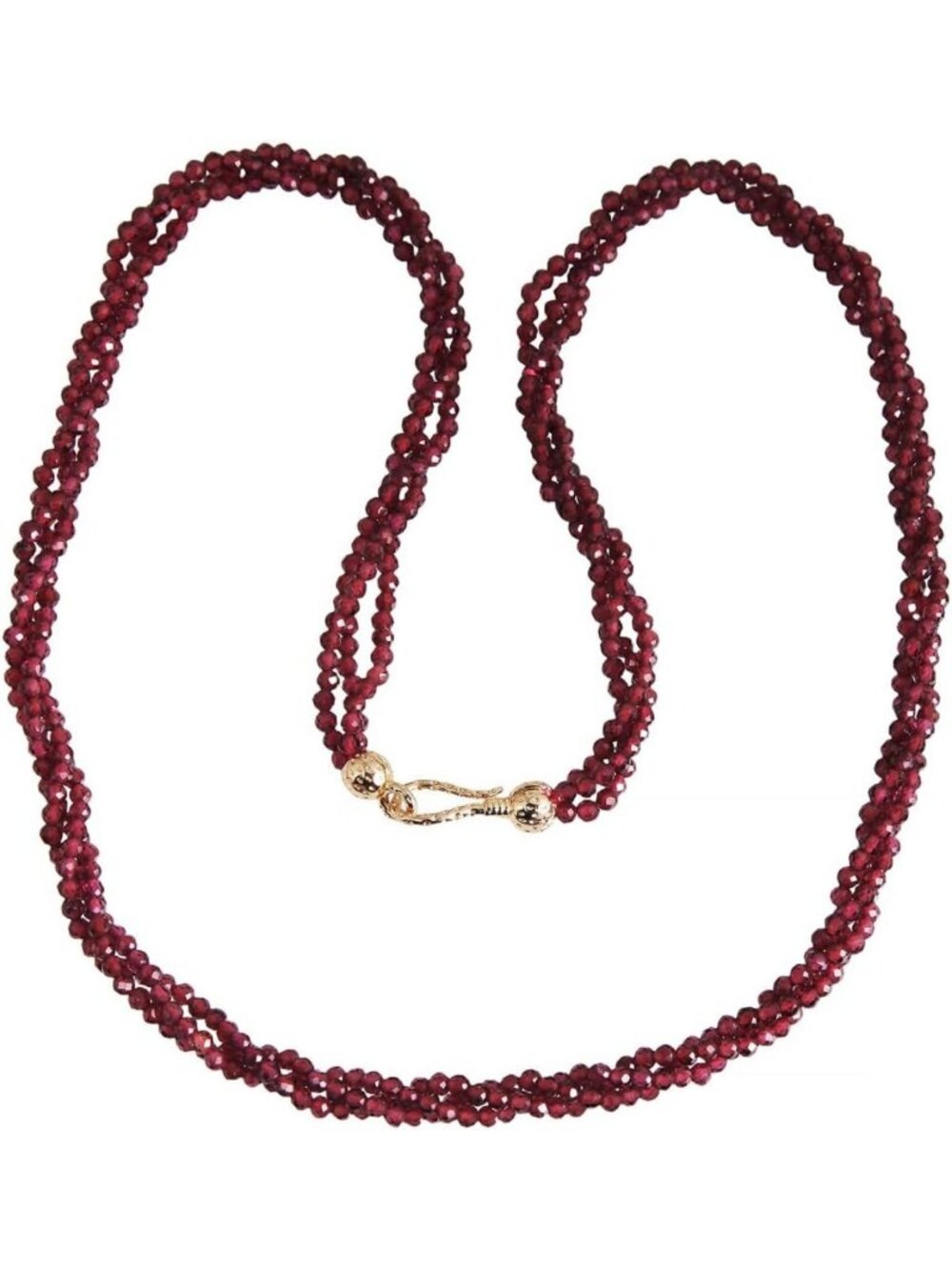 January Birthstone Garnet Multi-Strand Beaded Necklace, Elegant Gemstone Gift